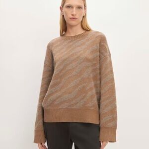 Everlane The Alpaca Tiger Jacquard Crewneck